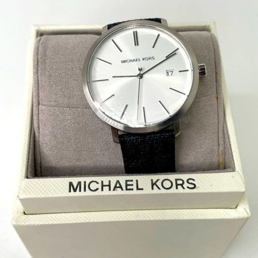 Michael Kors Blake‎ Three-Hand Black Leather watch MK8763